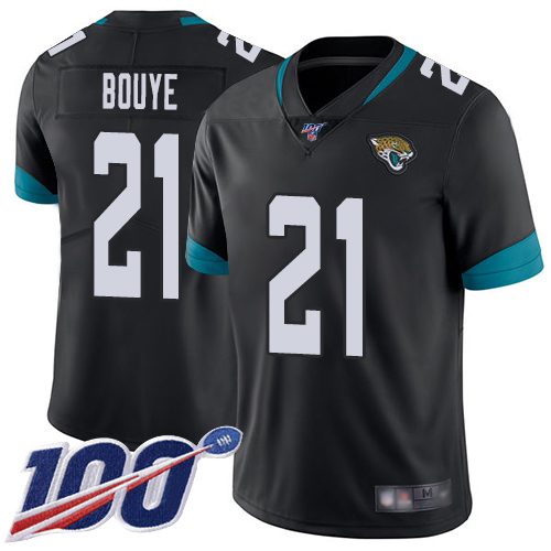 Men Nike Jacksonville Jaguars 21 A.J. Bouye Black Team Color Stitched NFL 100th Season Vapor Limited Jersey